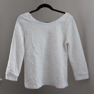 Textured White Scoopneck